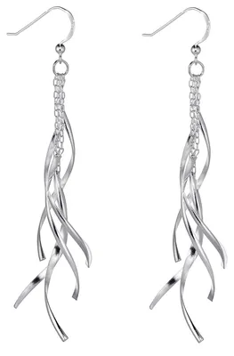 Produktbild von MATERIA Damen Ohrhänger Spirale 92mm - 925 Sterling Silber Ohrringe hängend lang mit Geschenk-Box #SO-93-Silber