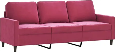 Produktbild von vidaXL 3-Sitzer-Sofa Weinrot 180 cm Samt