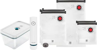 Produktbild von Fresh & Save Vakuum Starterset für Lebensmittel, Glas, 7-teilig, Pumpe, Dosen und Beutel, La-Mer