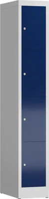 Produktbild von Schließfachschrank Fächerschrank 4 Fächer Spind 180x30x50cm lichtgrau/enzianblau X-520411