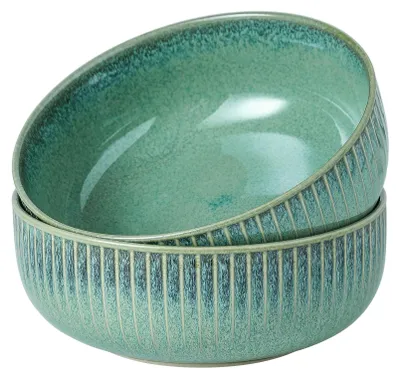 Porzellan-Salatschale 21 cm, 1800 ml, grün, mikrowellengeeignet