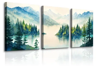 Productafbeelding van Elzusha - Set van 3 Moderne Schilderijen voor Wanddecoratie