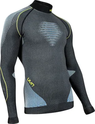 Produktbild von UYN Evolutyon langarm Funktionsshirt Turtleneck Herren anthrazit melange/blue/yellow shiny S/M