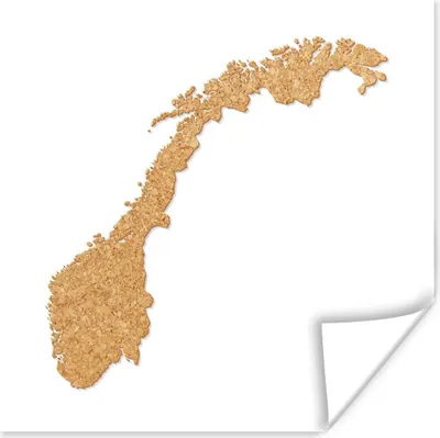 Produktbild von MuchoWow® Poster Illustration von Norwegen in Kork 100x100 cm - Babyzimmer
