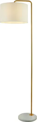 Immagine prodotto di Lampada da terra in metallo tessuto E27 155 cm in oro antico bianco paralume a sfera moderno