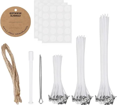 Productafbeelding van Kaarslonten set - 60 stuks - Rookvrije kaarslonten voor zelfgemaakte kaarsen en aromatherapie