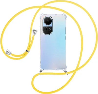 Produktbild von Handykette Backcover-Schutzhülle mit Band (Metall silberfarben) für Oppo Reno10 5G, Reno10 Pro 5G (6.7'') - gelb