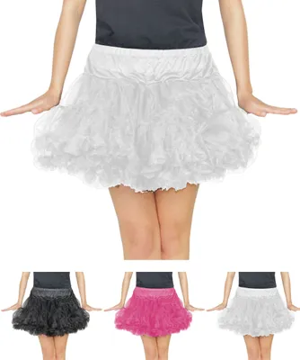 Produktbild von weißes Damen Tutu für Ballet Fasching Karneval Tüll Rock kurz weiß
