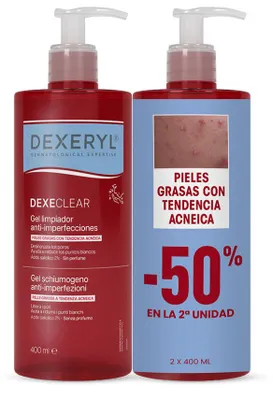 Immagine prodotto di DEXECLEAR, gel detergente anti-imperfezioni, confezione da 2, 2 x 400 ml
