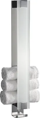Produktbild von Gästetücherwandhalter aus weißem Glas mit Haken und Rückwand