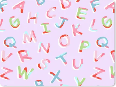Produktbild von MuchoWow® Mauspad Mousepad Alphabet - Buchstaben - Muster 40x30 cm - Mousepads - Maus Mat - Pad - Mausunterlage - Anti Rutsch