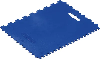 Image de Spatule à colle L. 177 mm, l. 130 mm, dents 4 x 4 x 4 mm / 8 x 8 x 8 mm, en plastique (PP)