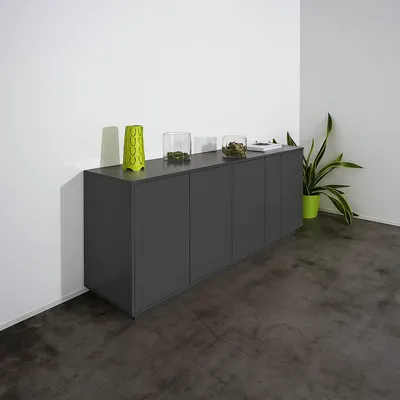 Produktbild von Dmora Sideboard Virgilio Schwarz 180,1x41,4x86 cm, 4 Türen