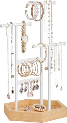 Produktbild von Famanu Schmuckständer für Halsketten, Armbänder, Ohrringe und Ringe - Weiß