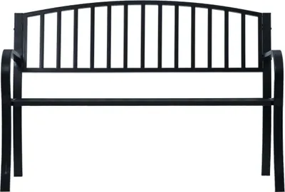 Produktbild von vidaXL Gartenbank 125 cm Schwarz Stahl