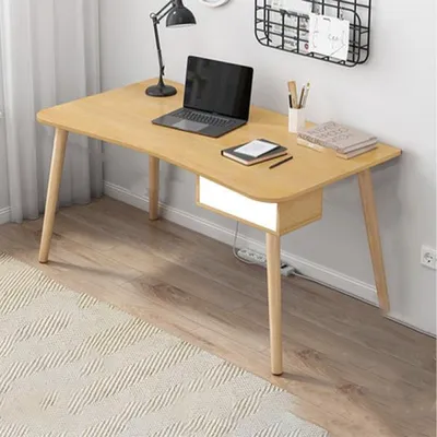 Produktbild von 360Home Schreibtisch Computertisch Regal Massivholz weiß 120*60cm Schublade
