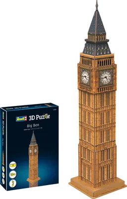Image de Revell 3D Puzzle Big Ben, Tour de l'horloge de Londres, Elizabeth Tower, 44 pièces, dès 10 ans, 00201