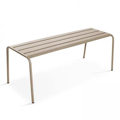 Produktbild von Gartenbank aus pulverbeschichtetem Stahl Taupe - Oviala Palavas