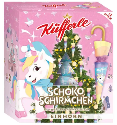 Produktbild von Küfferle Schokoschirmchen Einhorn 12er