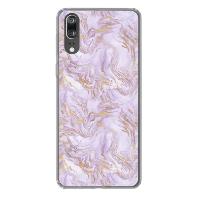 Produktbild von MuchoWow® Handyhülle Schutzhülle Hülle für Huawei P20 Abstrakt - Marmor - Gold - Muster Silikon Softcase Handy Hülle - Hardcover
