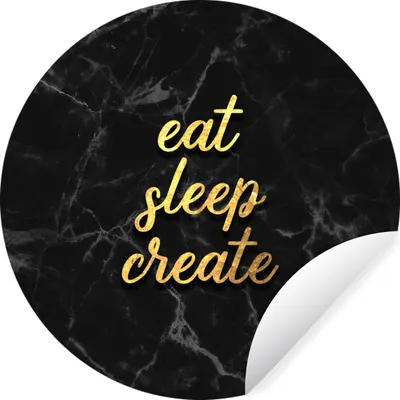 Produktbild von MuchoWow® Runde Wandtattoo - Wandsticker Tapete Aufkleber Zitat - Schlaf - Gold - Marmor Ø 50 cm Selbstklebend und Repositionierbar - Wandaufkleber - Kreis - Wand Kreis - Wand Bild - Foto Tapete - Selbstklebende - Wohnzimmerdekoration - Wand Dekoration - Kinderzimmer