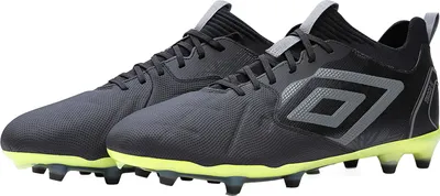 Produktbild von Umbro - Herren Feste Bodenschuhe "Tocco 2 Pro", Leder UO560 (47 EU) (Schwarz/Stille Grautöne/Limonaden-Gelb)