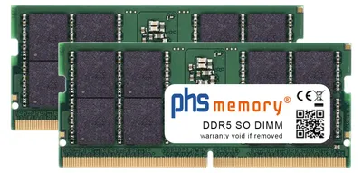 phs memory 96GB (2x48GB) Kit RAM Speicher kompatibel mit HP ZBook Fury G11 DDR5 SO DIMM 5600MHz