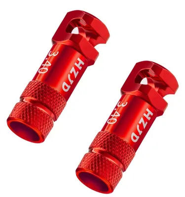Produktbild von Presta Ventilkappen Fahrrad Rot Aluminium 2 Stück mit Speichenausbauwerkzeug