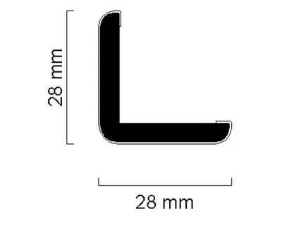 Produktbild von Winkelleiste Esche weiß 2400 x 28 x 28 mm