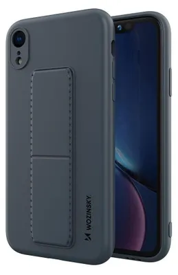 Immagine prodotto di Custodia Kickstand stand-up in silicone guscio duro protezione borsa accessorio con magnete integrato per Xiaomi Redmi Note 9 Pro in blu navy