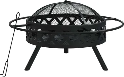Zdjęcie produktu dla vidaXL Misa paleniskowa z pogrzebaczem 70 cm stal XXL