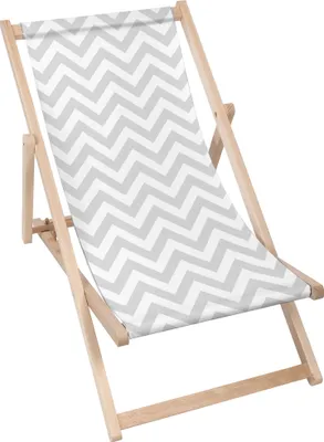 Immagine prodotto di Lettino Dreamroots pieghevole in legno, legno di faggio fino a 130 kg, lettino pieghevole con regolazione dell'inclinazione dello schienale in 3 fasi, Grigio Zig Zag