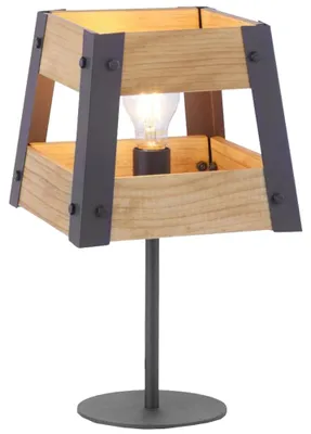 Immagine prodotto di Lampada da tavolo, legno, ferro, marrone-nero, altezza 40 cm, CRATE