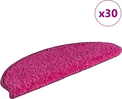 Zdjęcie produktu dla Maty na schody 30 szt. 65x21x4 cm różowe półokrągłe duże