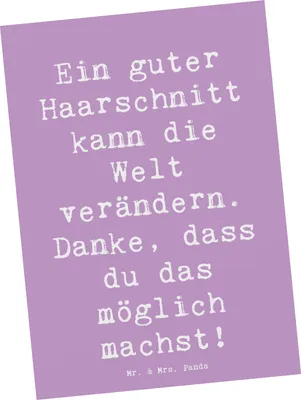 Produktbild von Mr. & Mrs. Panda Postkarte Spruch Friseur Wunder - Lavendeltraum - Geschenk, besondere Momente, Danke sagen, Postkarten, Ansichtskarte, inspirierender, Wertschätzung