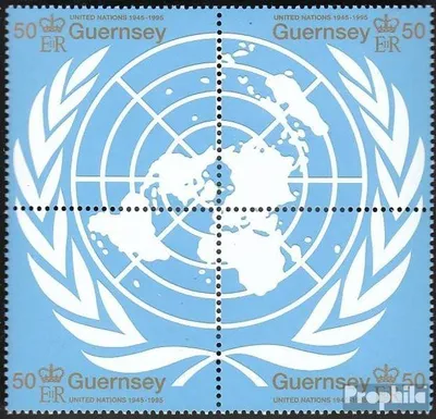 Produktbild von Briefmarken GB - Guernsey 1995 Mi 678-681 Viererblock gestempelt UNO