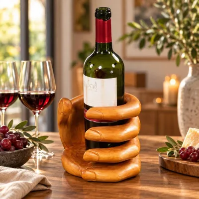 Produktbild von Massivholz Flaschenhalter TANGAN Natural Handarbeit