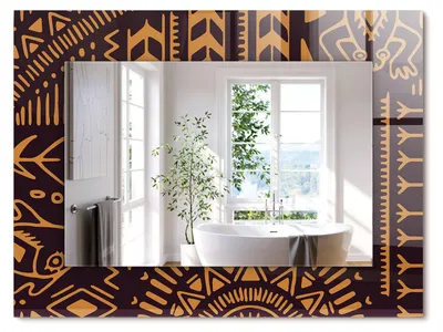 Produktbild von Ethnisches Muster – Rechteckiger Spiegel mit Druck 80x60 cm – Modern - Dekorativ für die Wand