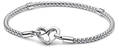 Imagen del producto de Pulsera de Pandora para mujer con cierre en forma de corazón infinito, fabricada en plata de ley 925