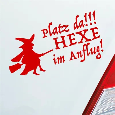 Produktbild von Auto Aufkleber Platz da!!! Hexe im Anflug! Girl 10x20 cm Rot Sticker Heckscheibenaufkleber