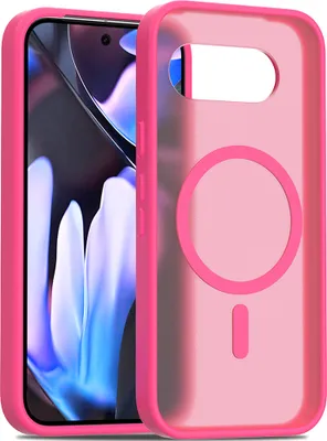 Produktbild von Magnetisch Hülle für Google Pixel 9A, Kompatibel mit MagSafe, Transluzente Matt Rückseite Stoßfeste Handyhülle Rosa