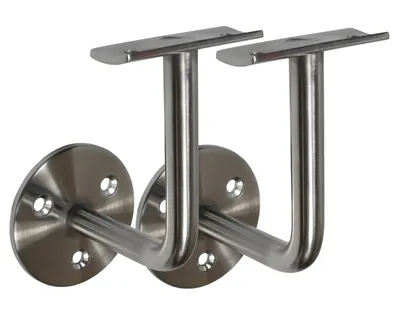 Produktbild von Edelstahl Handlaufhalter Set 2 Stück HLH 1843 gewölbte Auflage Handlaufträger Handlaufstütze