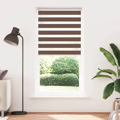 Produktbild von vidaXL Doppelrollo Braun 95x200 cm Stoffbreite 90,9 cm Polyester