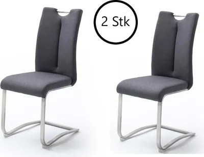 Produktbild von Schwingstuhl Freischwinger Esszimmerstuhl Küchenstuhl "Kerrin III" (2-er Set) Anthrazit
