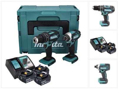 Zdjęcie produktu dla Makita DLX2131JX1, Wiertarka kombi bezprzewodowa, Czarny, Niebieski, 36 N·m, 600 RPM, 1900 RPM, 3,8 cm