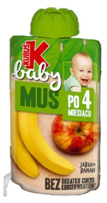 Obrázok produktu pre Kubuś jablkové a banánové pyré pre deti od 6 mesiacov, 100 g