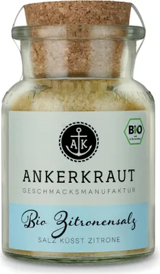 Produktbild von Zitronensalz 160g, im Korkenglas