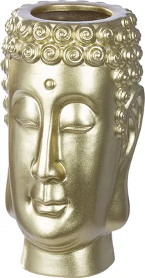 Immagine prodotto di Casablanca Vase, "Buddha", Buddhamotiv, Keramik, goldfarben, , H. 20 cm, D. 13 cm 32640/Abverkauf nur solange Vorrat reicht