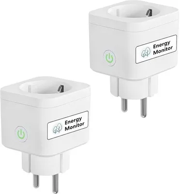 Produktbild von Smart-Stopcontact mit Stromzähler 16 A Timer - Sprachsteuerung - App-Fernbedienung - Alexa Google Home SmartThings - 2er-Pack