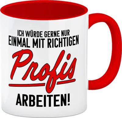 Produktbild von Einmal mit richtigen Profis arbeiten Kaffeebecher Rot